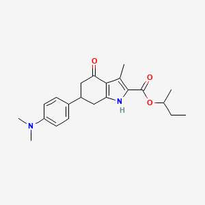 molecular formula C22H28N2O3 B4262909 butan-2-yl 6-[4-(dimethylamino)phenyl]-3-methyl-4-oxo-4,5,6,7-tetrahydro-1H-indole-2-carboxylate 