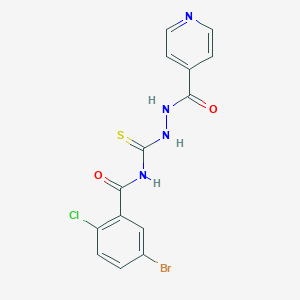 molecular formula C14H10BrClN4O2S B426299 5-bromo-2-chloro-N-[(2-isonicotinoylhydrazino)carbothioyl]benzamide 