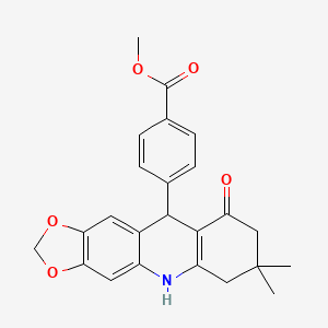 molecular formula C24H23NO5 B4263024 METHYL 4-{7,7-DIMETHYL-9-OXO-2H,5H,6H,7H,8H,9H,10H-[1,3]DIOXOLO[4,5-B]ACRIDIN-10-YL}BENZOATE 