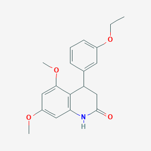 molecular formula C19H21NO4 B4263135 4-(3-ETHOXYPHENYL)-5,7-DIMETHOXY-1,2,3,4-TETRAHYDROQUINOLIN-2-ONE 