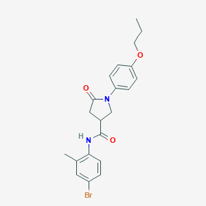 molecular formula C21H23BrN2O3 B426314 N-(4-bromo-2-methylphenyl)-5-oxo-1-(4-propoxyphenyl)-3-pyrrolidinecarboxamide 