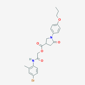 molecular formula C23H25BrN2O5 B426315 2-[(4-Bromo-2-methylphenyl)amino]-2-oxoethyl 5-oxo-1-(4-propoxyphenyl)pyrrolidine-3-carboxylate 