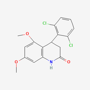 molecular formula C17H15Cl2NO3 B4263174 4-(2,6-DICHLOROPHENYL)-5,7-DIMETHOXY-1,2,3,4-TETRAHYDROQUINOLIN-2-ONE 