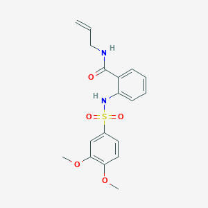 molecular formula C18H20N2O5S B426326 N-allyl-2-{[(3,4-dimethoxyphenyl)sulfonyl]amino}benzamide 