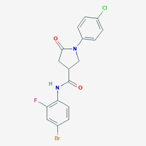 molecular formula C17H13BrClFN2O2 B426331 N-(4-bromo-2-fluorophenyl)-1-(4-chlorophenyl)-5-oxopyrrolidine-3-carboxamide 