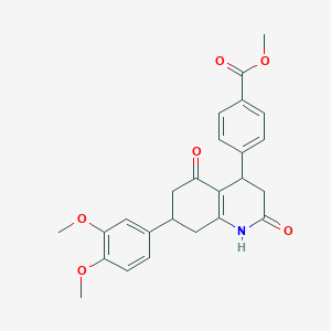 molecular formula C25H25NO6 B4263327 Methyl 4-[7-(3,4-dimethoxyphenyl)-2,5-dioxo-1,2,3,4,5,6,7,8-octahydroquinolin-4-yl]benzoate 