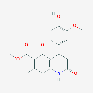 molecular formula C19H21NO6 B4263354 Methyl 4-(4-hydroxy-3-methoxyphenyl)-7-methyl-2,5-dioxo-1,2,3,4,5,6,7,8-octahydroquinoline-6-carboxylate 