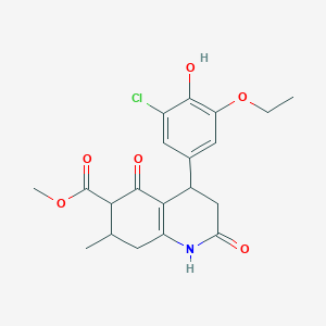 molecular formula C20H22ClNO6 B4263361 Methyl 4-(3-chloro-5-ethoxy-4-hydroxyphenyl)-7-methyl-2,5-dioxo-1,2,3,4,5,6,7,8-octahydroquinoline-6-carboxylate 
