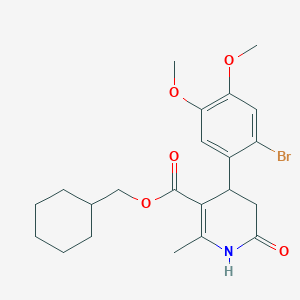 molecular formula C22H28BrNO5 B4263383 Cyclohexylmethyl 4-(2-bromo-4,5-dimethoxyphenyl)-2-methyl-6-oxo-1,4,5,6-tetrahydropyridine-3-carboxylate 