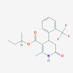 molecular formula C18H20F3NO3 B4263389 Butan-2-yl 2-methyl-6-oxo-4-[2-(trifluoromethyl)phenyl]-1,4,5,6-tetrahydropyridine-3-carboxylate 