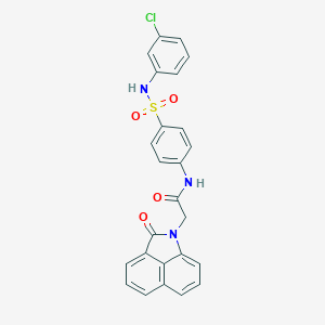 molecular formula C25H18ClN3O4S B426355 N-{4-[(3-chloroanilino)sulfonyl]phenyl}-2-(2-oxobenzo[cd]indol-1(2H)-yl)acetamide 