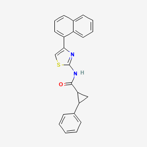 molecular formula C23H18N2OS B4263633 N-[4-(naphthalen-1-yl)-1,3-thiazol-2-yl]-2-phenylcyclopropanecarboxamide 