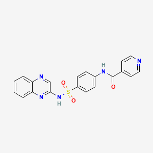 molecular formula C20H15N5O3S B4263643 N-[4-(quinoxalin-2-ylsulfamoyl)phenyl]pyridine-4-carboxamide 