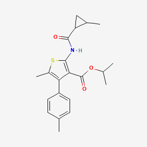 molecular formula C21H25NO3S B4263709 Propan-2-yl 5-methyl-2-{[(2-methylcyclopropyl)carbonyl]amino}-4-(4-methylphenyl)thiophene-3-carboxylate 