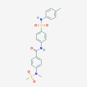 molecular formula C22H23N3O5S2 B426371 4-[methyl(methylsulfonyl)amino]-N-{4-[(4-methylphenyl)sulfamoyl]phenyl}benzamide 
