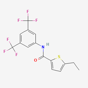 molecular formula C15H11F6NOS B4263745 N-[3,5-bis(trifluoromethyl)phenyl]-5-ethylthiophene-2-carboxamide 