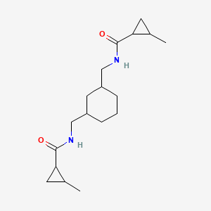 molecular formula C18H30N2O2 B4263834 N,N'-(cyclohexane-1,3-diyldimethanediyl)bis(2-methylcyclopropanecarboxamide) 