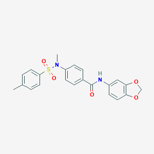 molecular formula C22H20N2O5S B426404 N-(1,3-benzodioxol-5-yl)-4-{methyl[(4-methylphenyl)sulfonyl]amino}benzamide 