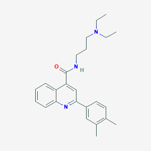 molecular formula C25H31N3O B4264077 N-[3-(diethylamino)propyl]-2-(3,4-dimethylphenyl)quinoline-4-carboxamide 