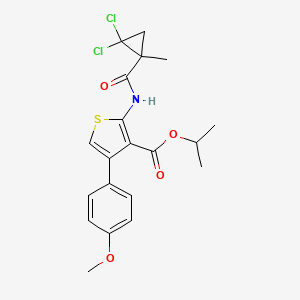 molecular formula C20H21Cl2NO4S B4264081 Propan-2-yl 2-{[(2,2-dichloro-1-methylcyclopropyl)carbonyl]amino}-4-(4-methoxyphenyl)thiophene-3-carboxylate 