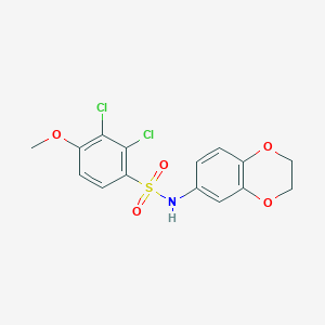 molecular formula C15H13Cl2NO5S B426412 2,3-dichloro-N-(2,3-dihydro-1,4-benzodioxin-6-yl)-4-methoxybenzenesulfonamide 