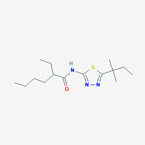 molecular formula C15H27N3OS B4264178 2-ethyl-N-[5-(2-methylbutan-2-yl)-1,3,4-thiadiazol-2-yl]hexanamide 