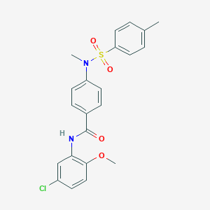 molecular formula C22H21ClN2O4S B426419 N-(5-chloro-2-methoxyphenyl)-4-{methyl[(4-methylphenyl)sulfonyl]amino}benzamide 