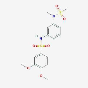 molecular formula C16H20N2O6S2 B426429 3,4-dimethoxy-N-{3-[methyl(methylsulfonyl)amino]phenyl}benzenesulfonamide CAS No. 642998-68-3