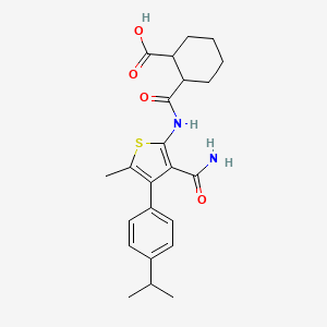 molecular formula C23H28N2O4S B4264339 2-({[3-(AMINOCARBONYL)-4-(4-ISOPROPYLPHENYL)-5-METHYL-2-THIENYL]AMINO}CARBONYL)-1-CYCLOHEXANECARBOXYLIC ACID 