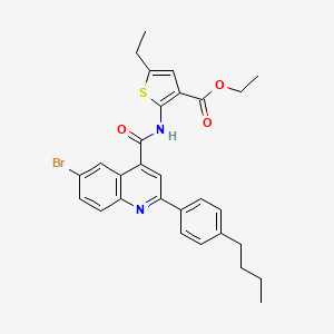 molecular formula C29H29BrN2O3S B4264449 ethyl 2-({[6-bromo-2-(4-butylphenyl)-4-quinolinyl]carbonyl}amino)-5-ethyl-3-thiophenecarboxylate 