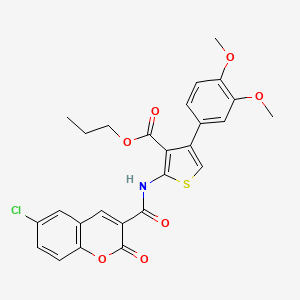 molecular formula C26H22ClNO7S B4264492 propyl 2-{[(6-chloro-2-oxo-2H-chromen-3-yl)carbonyl]amino}-4-(3,4-dimethoxyphenyl)-3-thiophenecarboxylate 
