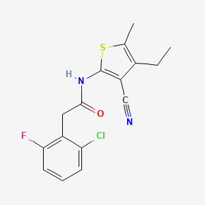 molecular formula C16H14ClFN2OS B4264635 2-(2-chloro-6-fluorophenyl)-N-(3-cyano-4-ethyl-5-methylthiophen-2-yl)acetamide 