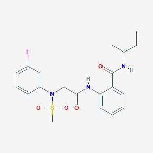 molecular formula C20H24FN3O4S B426466 N-(sec-butyl)-2-({[3-fluoro(methylsulfonyl)anilino]acetyl}amino)benzamide 