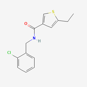 molecular formula C14H14ClNOS B4264713 N-[(2-chlorophenyl)methyl]-5-ethylthiophene-3-carboxamide 