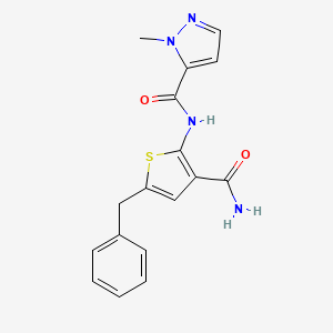 molecular formula C17H16N4O2S B4264882 N-(5-benzyl-3-carbamoylthiophen-2-yl)-1-methyl-1H-pyrazole-5-carboxamide 
