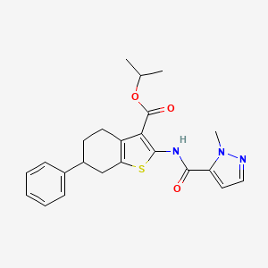 molecular formula C23H25N3O3S B4264896 propan-2-yl 2-{[(1-methyl-1H-pyrazol-5-yl)carbonyl]amino}-6-phenyl-4,5,6,7-tetrahydro-1-benzothiophene-3-carboxylate 