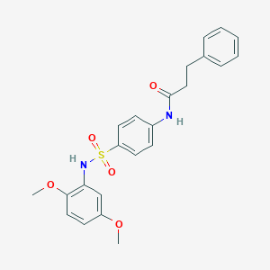 molecular formula C23H24N2O5S B426494 N-[4-[(2,5-dimethoxyphenyl)sulfamoyl]phenyl]-3-phenylpropanamide 