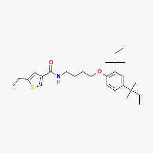 molecular formula C27H41NO2S B4265032 N-{4-[2,4-BIS(2-METHYL-2-BUTANYL)PHENOXY]BUTYL}-5-ETHYL-3-THIOPHENECARBOXAMIDE 