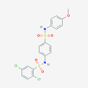 molecular formula C19H16Cl2N2O5S2 B426513 2,5-dichloro-N-[4-[(4-methoxyphenyl)sulfamoyl]phenyl]benzenesulfonamide 