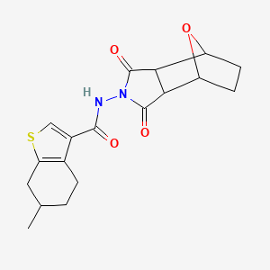 molecular formula C18H20N2O4S B4265247 N-(1,3-dioxooctahydro-2H-4,7-epoxyisoindol-2-yl)-6-methyl-4,5,6,7-tetrahydro-1-benzothiophene-3-carboxamide 