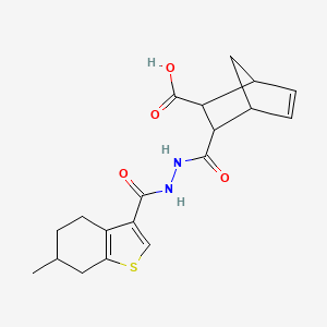 molecular formula C19H22N2O4S B4265250 3-({2-[(6-Methyl-4,5,6,7-tetrahydro-1-benzothiophen-3-yl)carbonyl]hydrazinyl}carbonyl)bicyclo[2.2.1]hept-5-ene-2-carboxylic acid 
