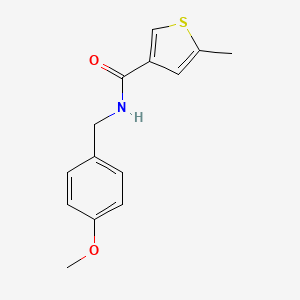 molecular formula C14H15NO2S B4265389 N-[(4-methoxyphenyl)methyl]-5-methylthiophene-3-carboxamide 