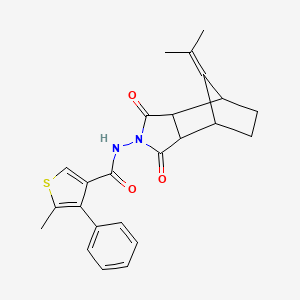 molecular formula C24H24N2O3S B4265425 N-[1,3-dioxo-8-(propan-2-ylidene)octahydro-2H-4,7-methanoisoindol-2-yl]-5-methyl-4-phenylthiophene-3-carboxamide 
