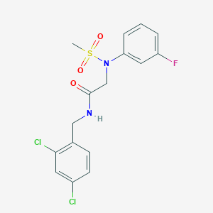 molecular formula C16H15Cl2FN2O3S B426545 N-(2,4-dichlorobenzyl)-N~2~-(3-fluorophenyl)-N~2~-(methylsulfonyl)glycinamide 