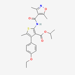 molecular formula C23H26N2O5S B4265606 propan-2-yl 2-{[(3,5-dimethyl-1,2-oxazol-4-yl)carbonyl]amino}-4-(4-ethoxyphenyl)-5-methylthiophene-3-carboxylate CAS No. 438219-87-5