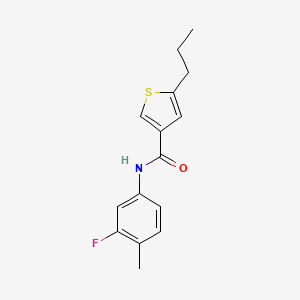 molecular formula C15H16FNOS B4265657 N-(3-fluoro-4-methylphenyl)-5-propylthiophene-3-carboxamide 