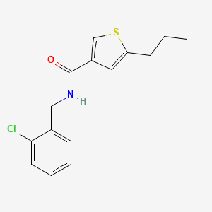 molecular formula C15H16ClNOS B4265661 N-[(2-chlorophenyl)methyl]-5-propylthiophene-3-carboxamide 