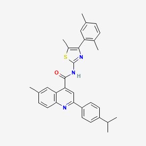 molecular formula C32H31N3OS B4265720 N-[4-(2,5-dimethylphenyl)-5-methyl-1,3-thiazol-2-yl]-6-methyl-2-[4-(propan-2-yl)phenyl]quinoline-4-carboxamide CAS No. 438219-99-9