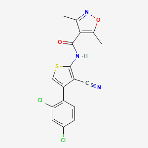 molecular formula C17H11Cl2N3O2S B4265735 N-[3-cyano-4-(2,4-dichlorophenyl)thiophen-2-yl]-3,5-dimethyl-1,2-oxazole-4-carboxamide 