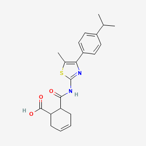 molecular formula C21H24N2O3S B4265787 6-({5-Methyl-4-[4-(propan-2-yl)phenyl]-1,3-thiazol-2-yl}carbamoyl)cyclohex-3-ene-1-carboxylic acid 
